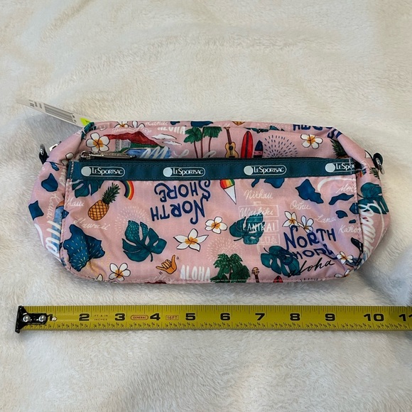 LeSportsac Pink and Blue Tropical Pouch North Shore Hawaii exclusive. - Picture 3 of 5
